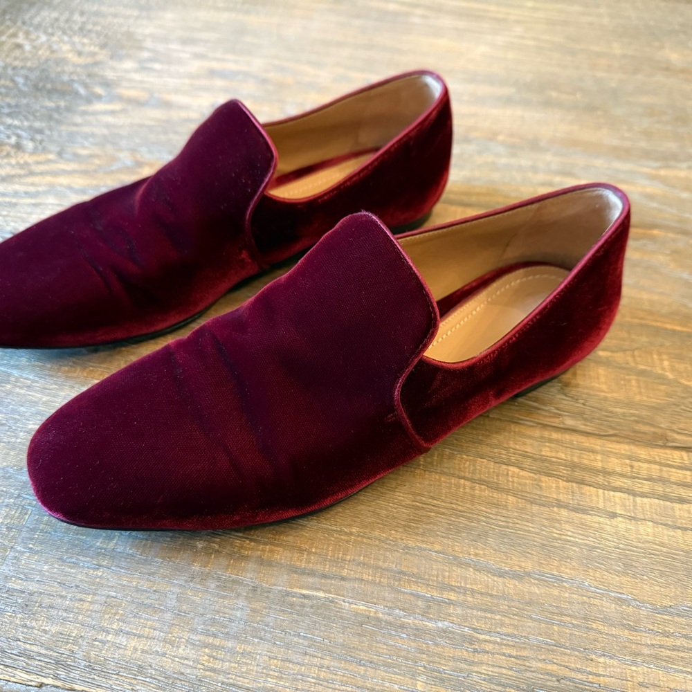 The ROW Burgundy Velvet Loafers US 8 EU 38.5
